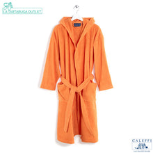 Carica l'immagine nel visualizzatore di Gallery, Accappatoi Junior Caleffi Minorca 100% cotone Arancio