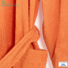Carica l'immagine nel visualizzatore di Gallery, Accappatoi Junior Caleffi Minorca 100% cotone Arancio