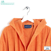 Carica l'immagine nel visualizzatore di Gallery, Accappatoi Junior Caleffi Minorca 100% cotone Arancio