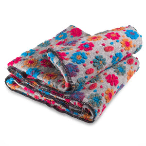 Plaid margherite lana cotta