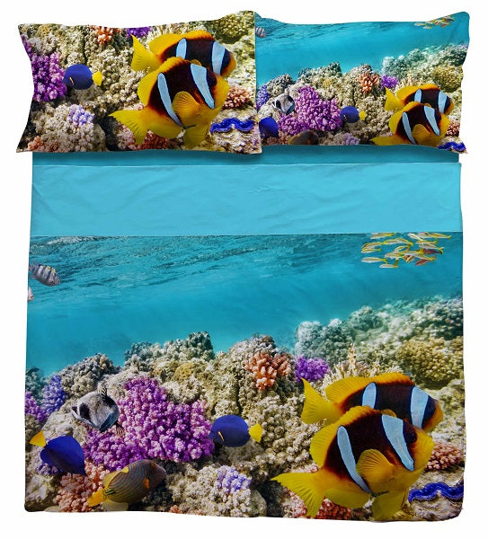 Completo lenzuolo copriletto Swim