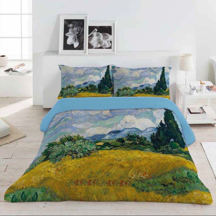 Completo letto CAMPO DI GRANO CON CIPRESSI - VAN GOGH