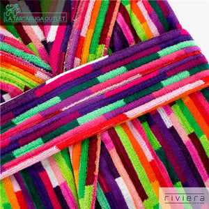 Accappatoio Fantasia Square Spugna 100% Cotone Riviera