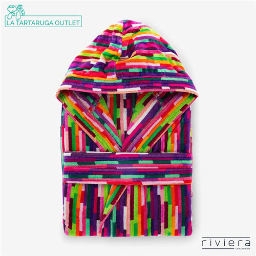 Accappatoio Fantasia Square Spugna 100% Cotone Riviera