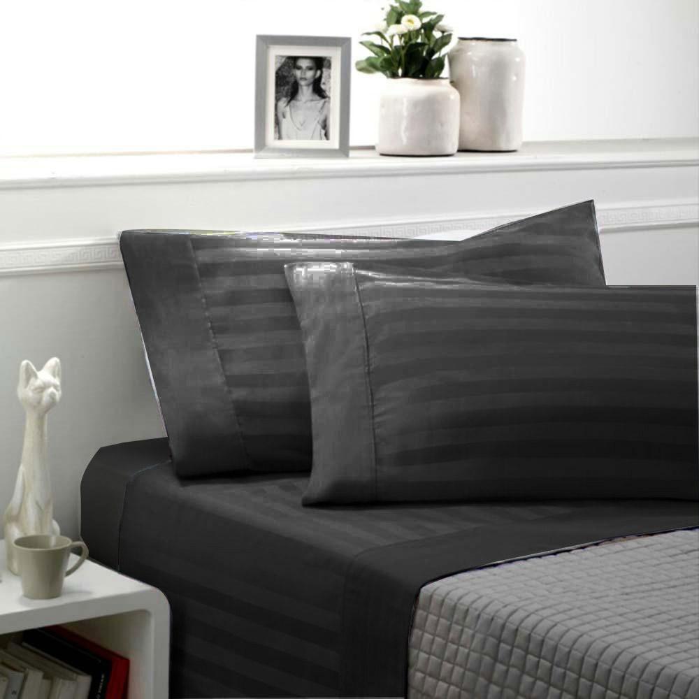 Set Lenzuola Matrimoniali Novia In Raso – Colore Zefiro-Grigio, Eleganti E Morbidi - 6