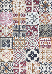 Tappeto Musa Maiolica Rosso e Nero varie misure (anche passatoia) - Sobel