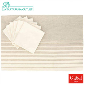 Servizio Tavola Gabel Naturae 6 posti Orizzonte con 6 Tovaglioli beige