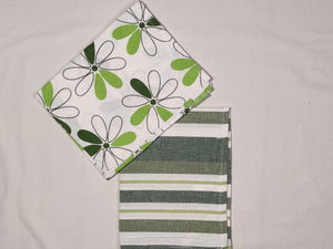 Strofinacci da cucina 100% cotone righe e fiori- 3 colori