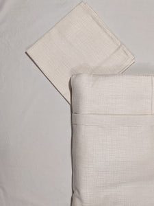 Tovaglia 6 posti misto lino Fiammetta var. Bianco + tovaglioli- Randi