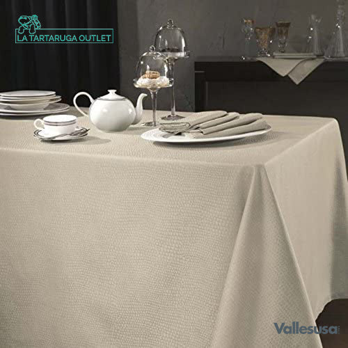 Tovaglia Vallesusa Versailles con 12 Tovaglioli - Grigio